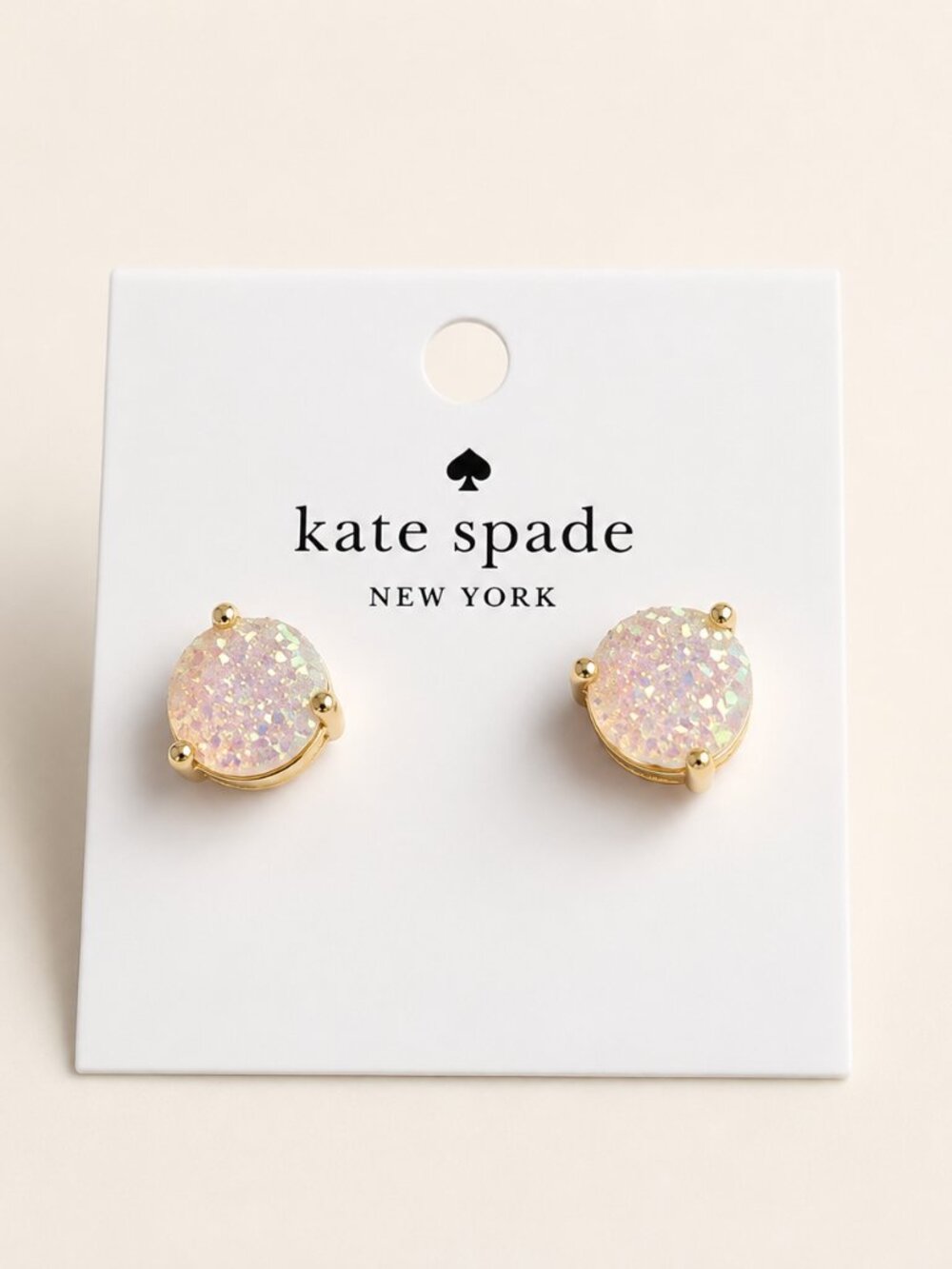 Kate Spade Rise and Shine Faux Opal Glitter Stud Earrings NWT